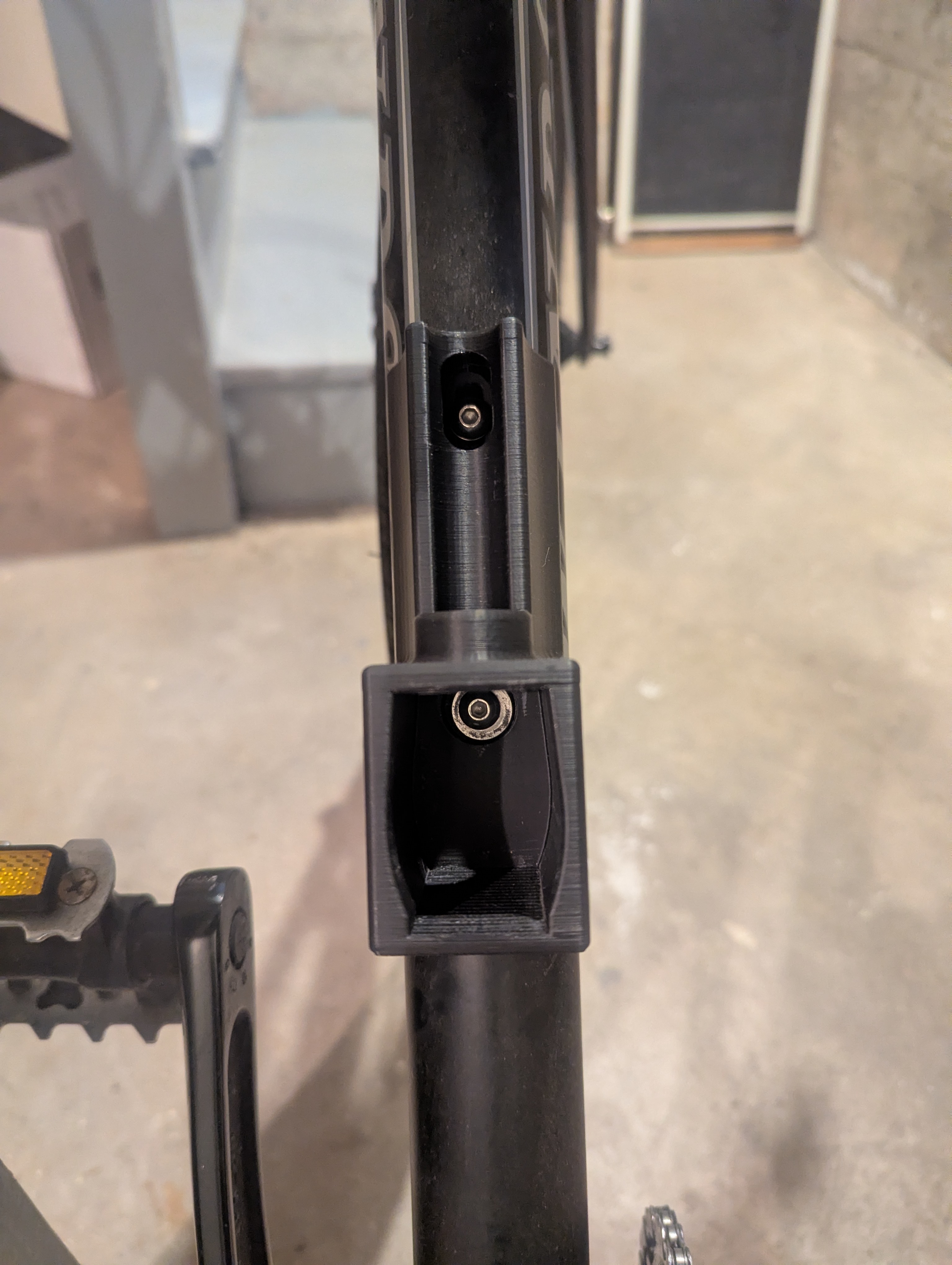 The mount attached to the bike